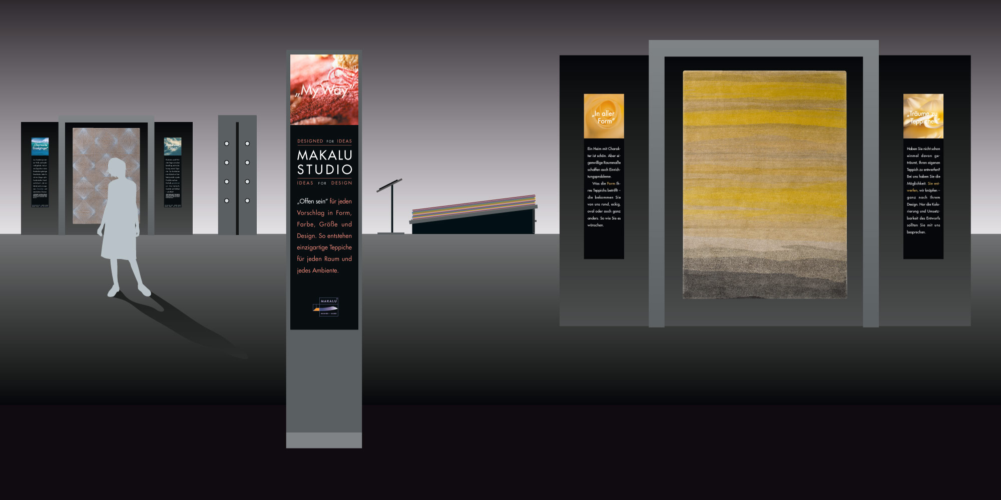 Banner und Schilder Design im Raum Design im Raum für das Shop in Shop Konzept