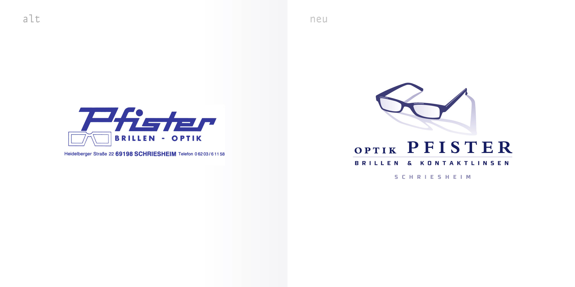 Logoüberarbeitung Schriesheim Logo-Redesign für Optik Pfister